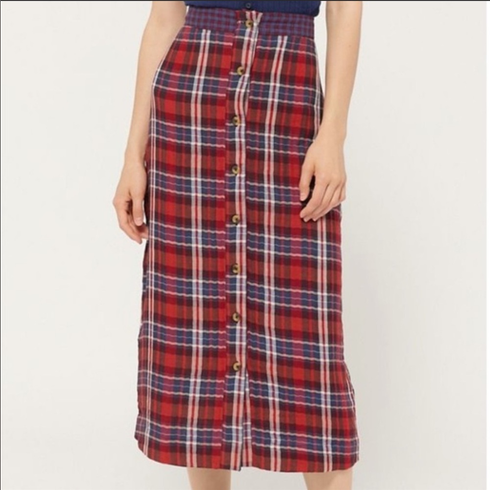 Urban outfitters UO Joe Plaid Ruffle Midi Skirt - Picture 4 of 4